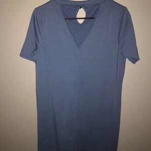 light blue keyhole tshirt dress